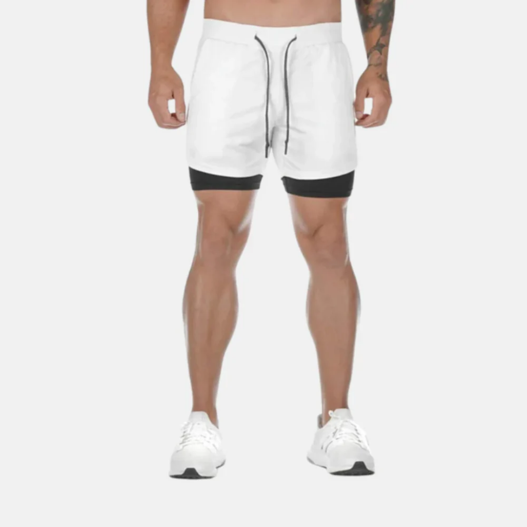 Veyra - 2-i-1 treningsshorts med sprettfri mobil­lomme.