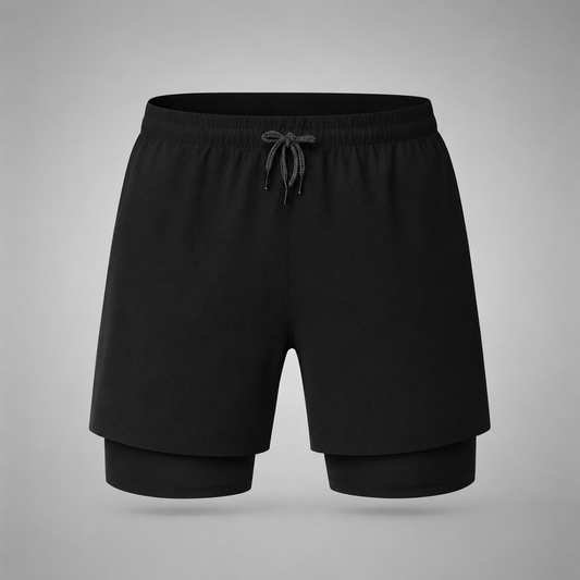 Veyra - 2-i-1 treningsshorts med sprettfri mobil­lomme.